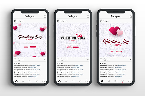 Valentine's Day Social Media Banners in Instagram Templates - product preview 2