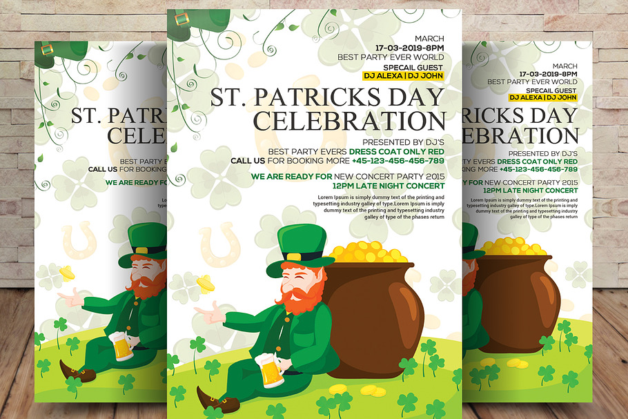 St. Patrick's Day Gold Event Flyer in Flyer Templates - product preview 8