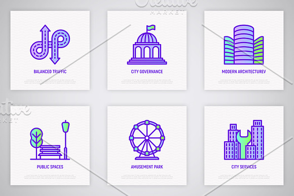 Smart City | 16 Thin Line Icons Set in Space Icons - product preview 5