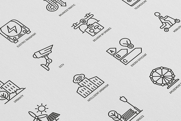 Smart City | 16 Thin Line Icons Set in Space Icons - product preview 7