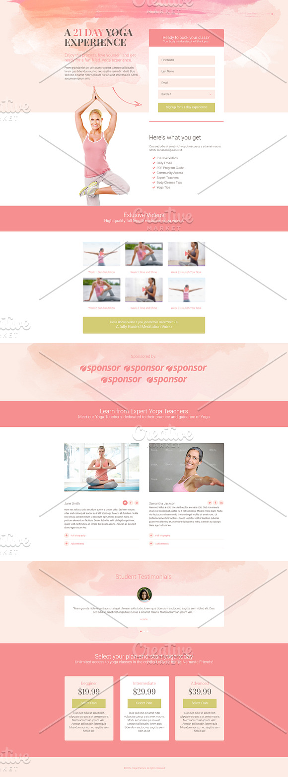 Namaste - Landing page PSD template in Landing Page Templates - product preview 1