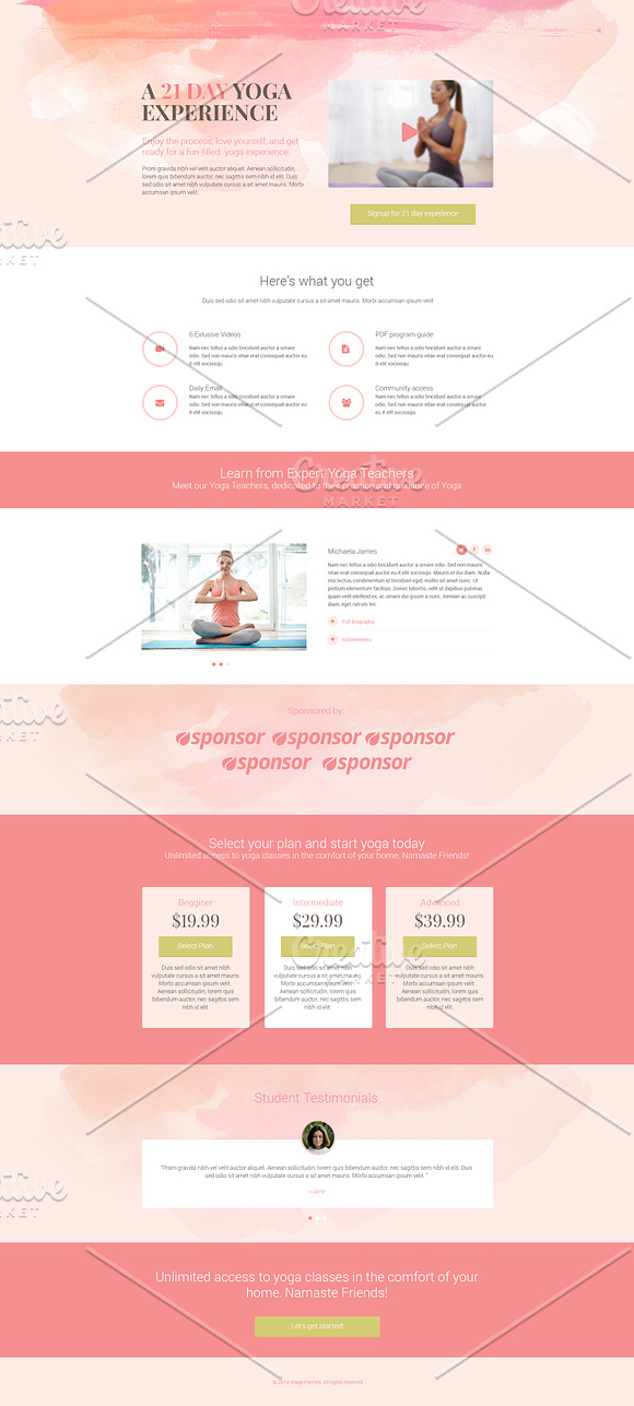 Namaste - Landing page PSD template in Landing Page Templates - product preview 2