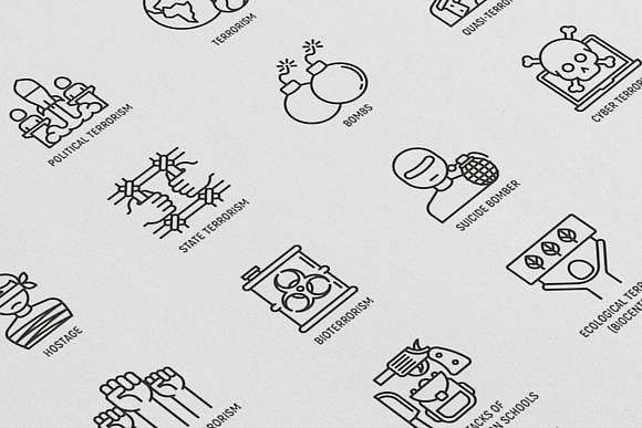 Stop Terrorism | 16 Thin Line Icons in Icons - product preview 7