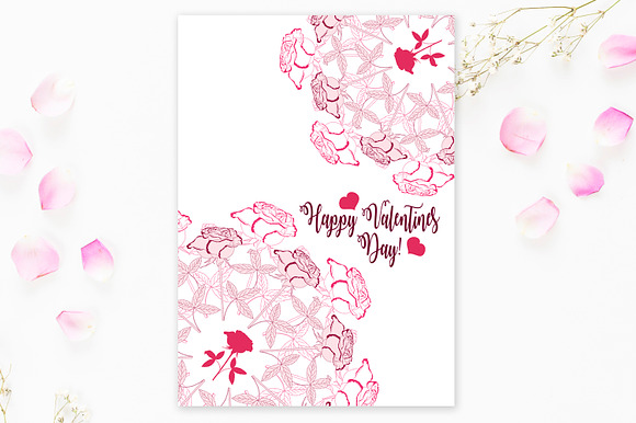 Valentine printables poster flowers in Illustrations - product preview 2