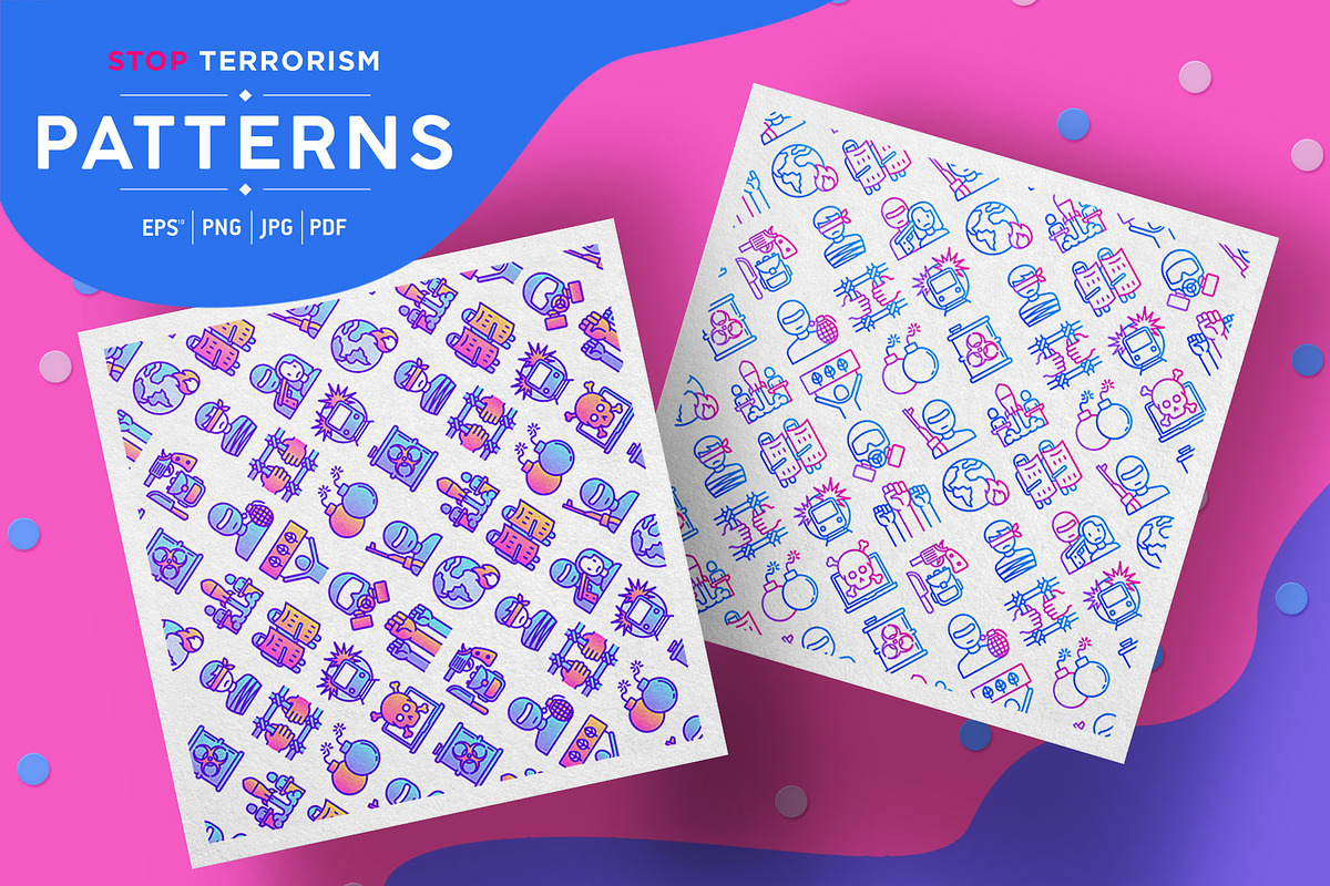 Stop Terrorism Patterns Collection in Patterns - product preview 8