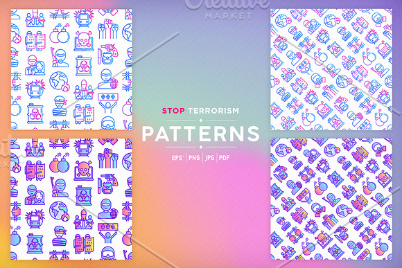 Stop Terrorism Patterns Collection in Patterns - product preview 4