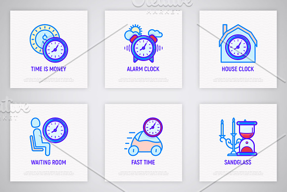 Time | 16 Thin Line Icons Set in Simple Line Icons - product preview 5