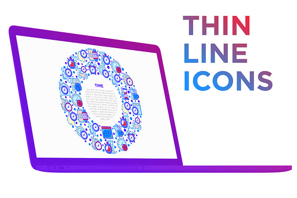 Time | 16 Thin Line Icons Set in Simple Line Icons - product preview 8