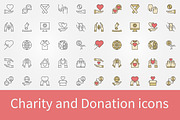 Charity and Donation concept icons
