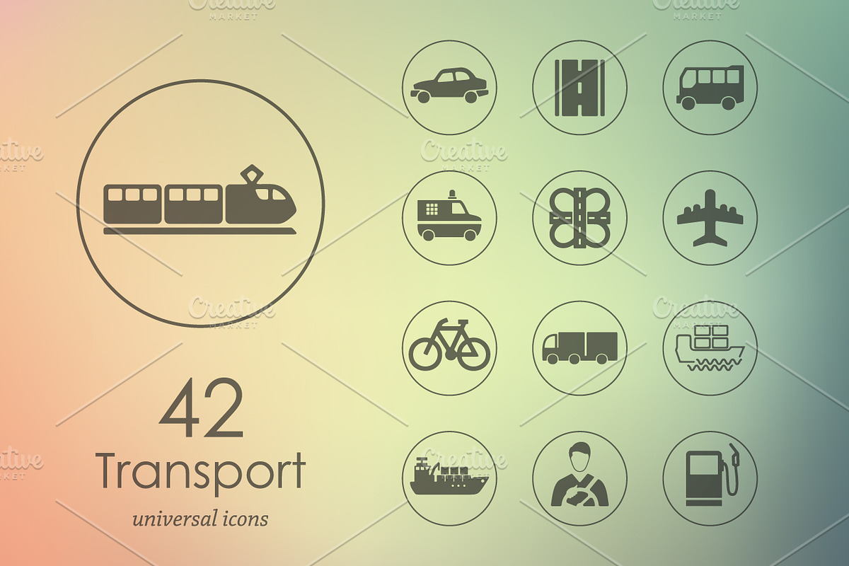 42 transport icons in Graphics - product preview 8