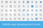 Mobile app development icons set