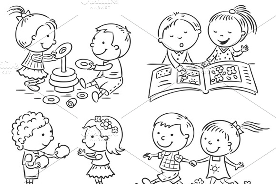 Kids' Activities Set in Illustrations - product preview 8