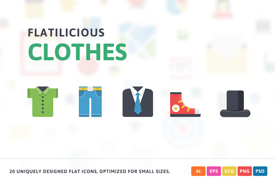 Clothes Flat Icons in Graphics - product preview 8