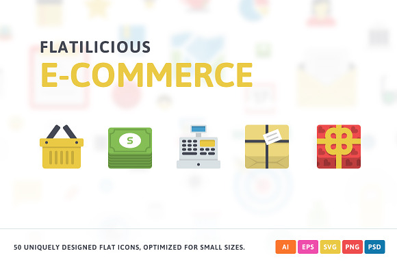 Ecommerce Flat Icons in Graphics - product preview 1