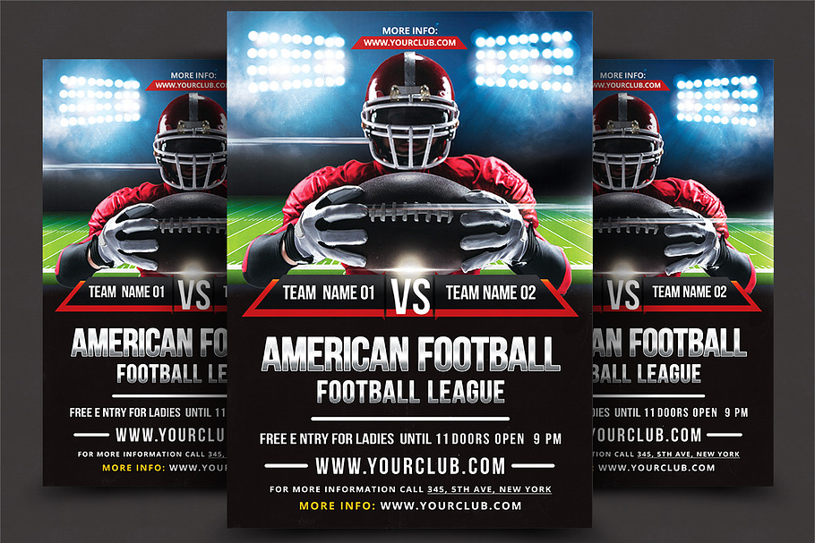 american football, ball, championshi in Flyer Templates - product preview 8