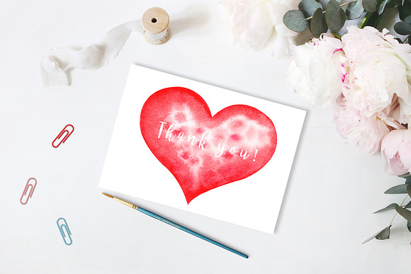 Watercolor Red Hearts Collection in Illustrations - product preview 7