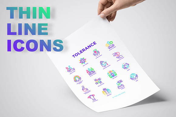 Tolerance | 16 Thin Line Icons Set in Icons - product preview 2