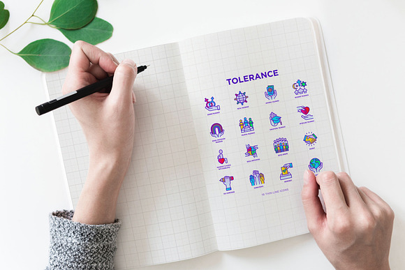 Tolerance | 16 Thin Line Icons Set in Icons - product preview 3
