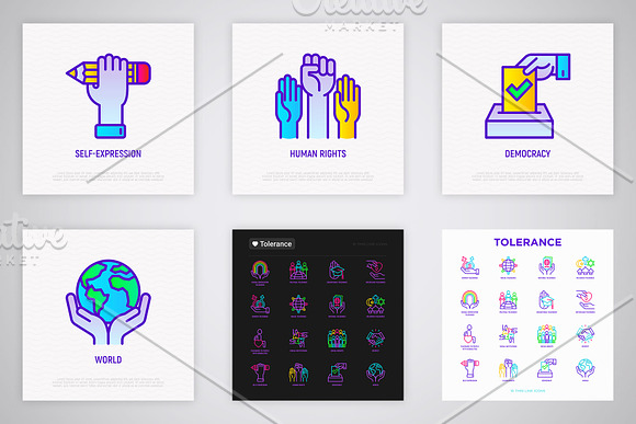 Tolerance | 16 Thin Line Icons Set in Icons - product preview 6