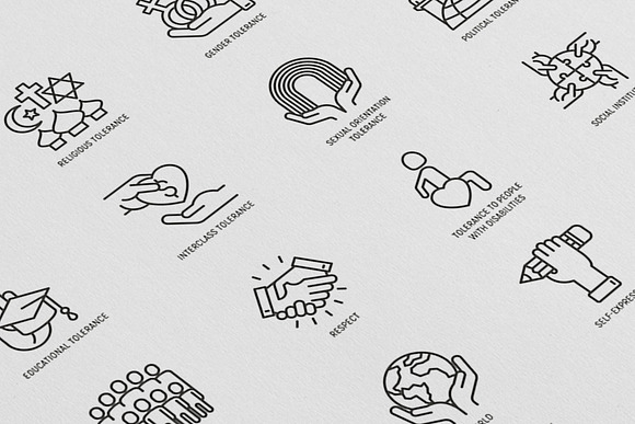 Tolerance | 16 Thin Line Icons Set in Icons - product preview 7