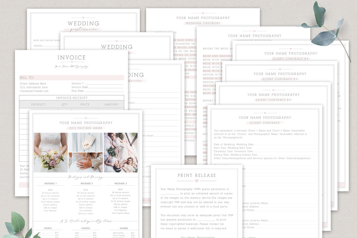 Wedding Photography Business Forms in Templates - product preview 8