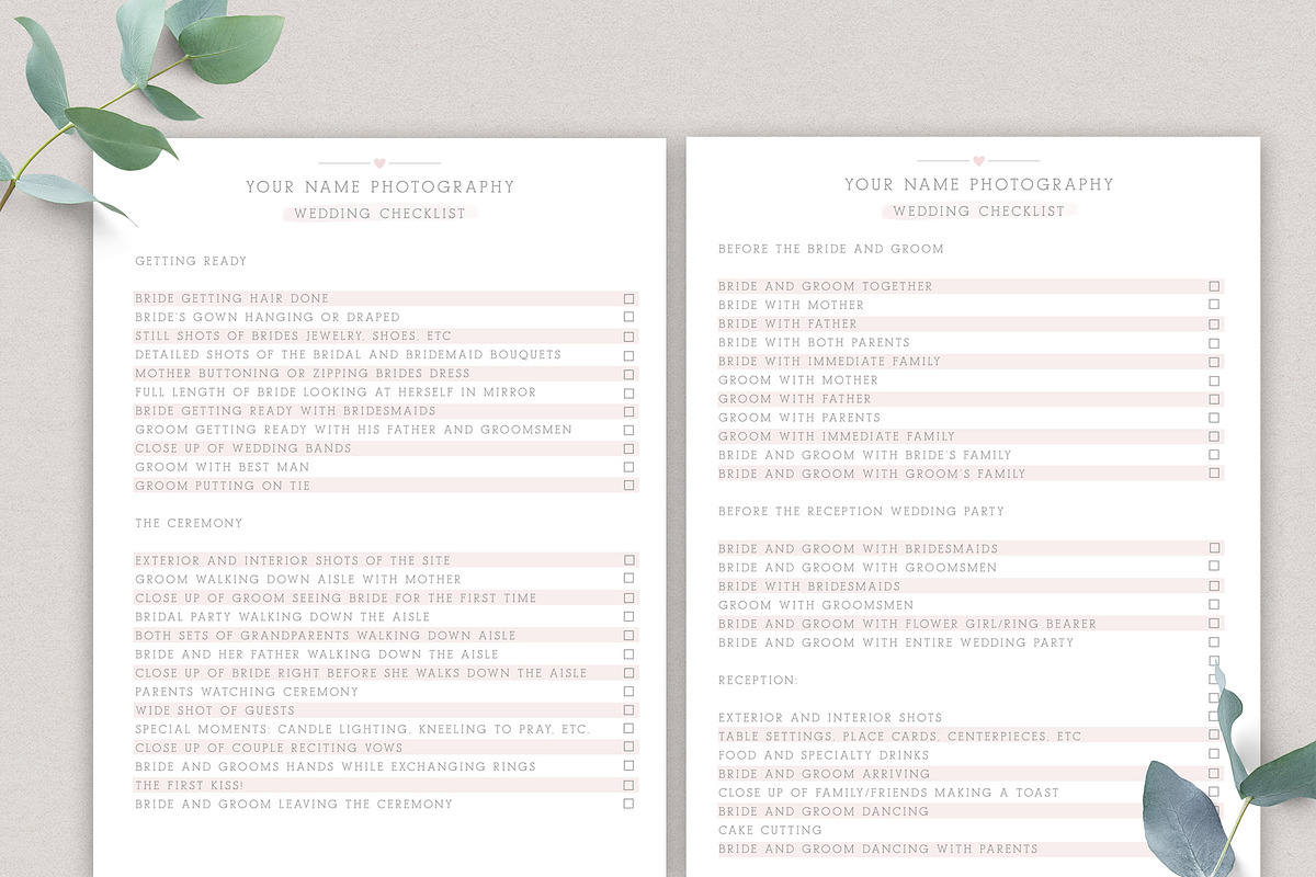 Wedding Photography Checklist  in Templates - product preview 8