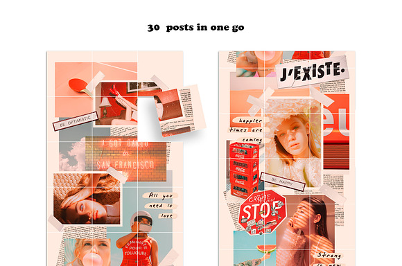 90s Instagram Puzzle Template in Instagram Templates - product preview 2