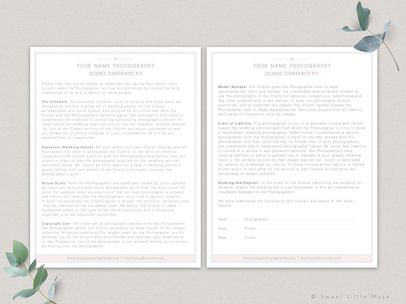 Wedding Photography Contract in Templates - product preview 2