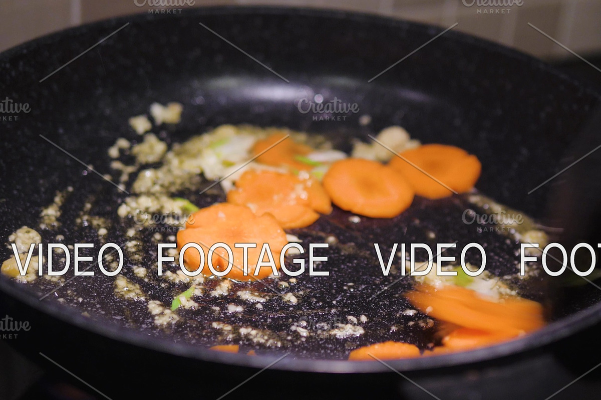 frying vegetables in a pan in Graphics - product preview 8