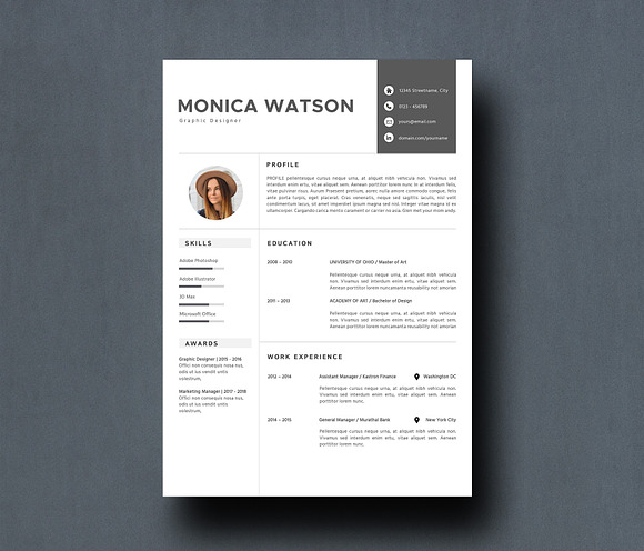 Resume Template 3 Pages in Resume Templates - product preview 1