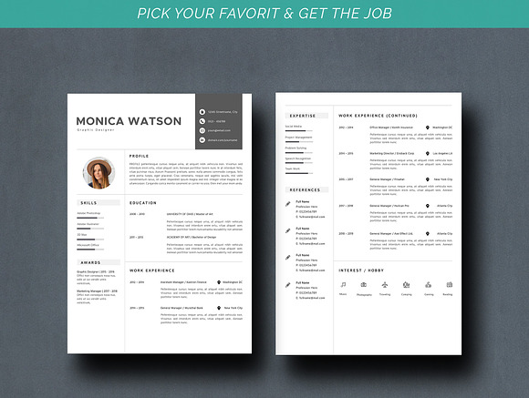 Resume Template 3 Pages in Resume Templates - product preview 3