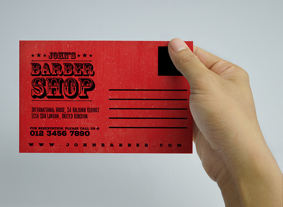 Barber Shop Promotion PostCard in Postcard Templates - product preview 2