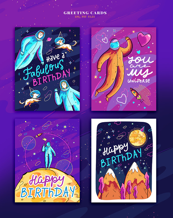 Colorful Space Collection in Illustrations - product preview 1
