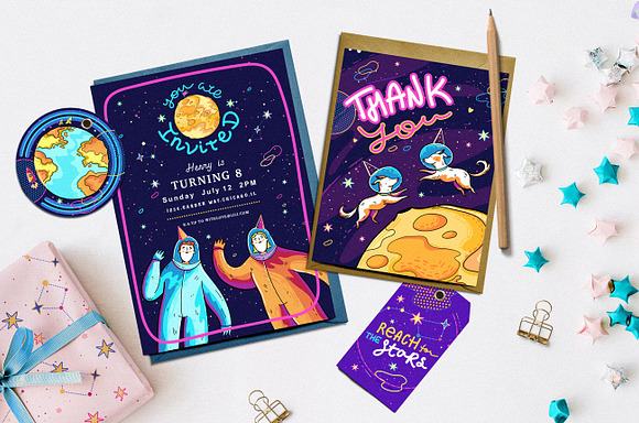Colorful Space Collection in Illustrations - product preview 8