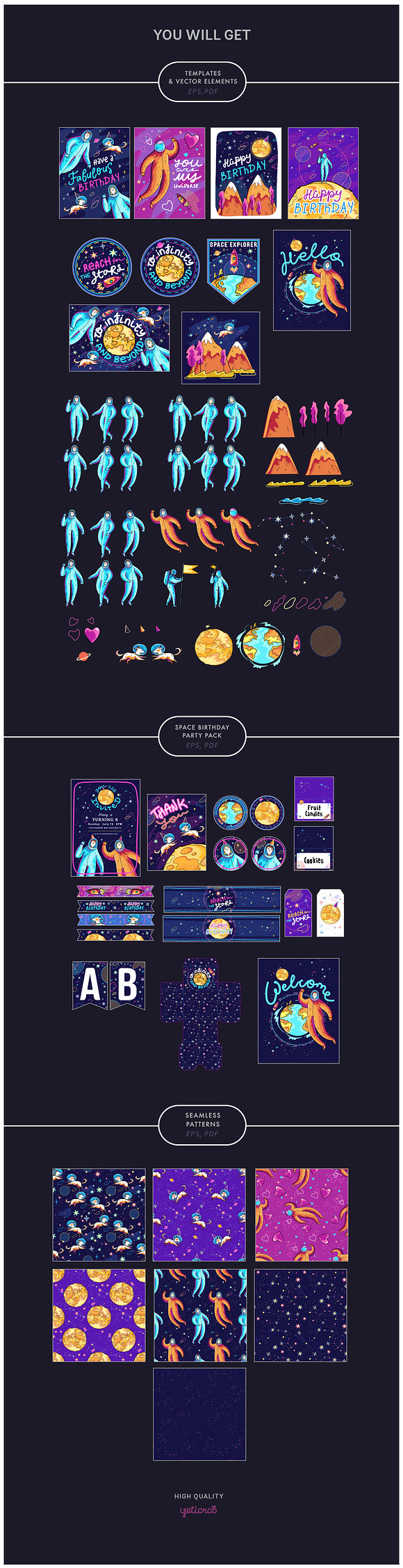 Colorful Space Collection in Illustrations - product preview 11