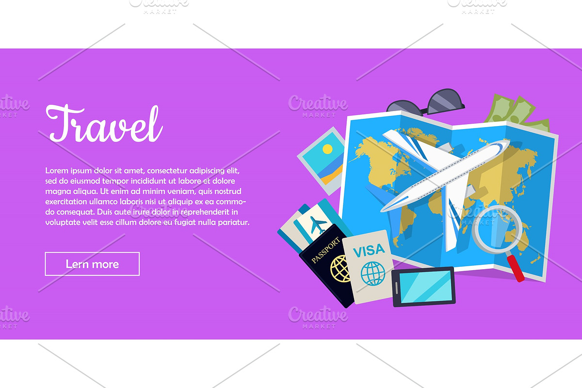 Travel Conceptual Flat Style Vector in Objects - product preview 8