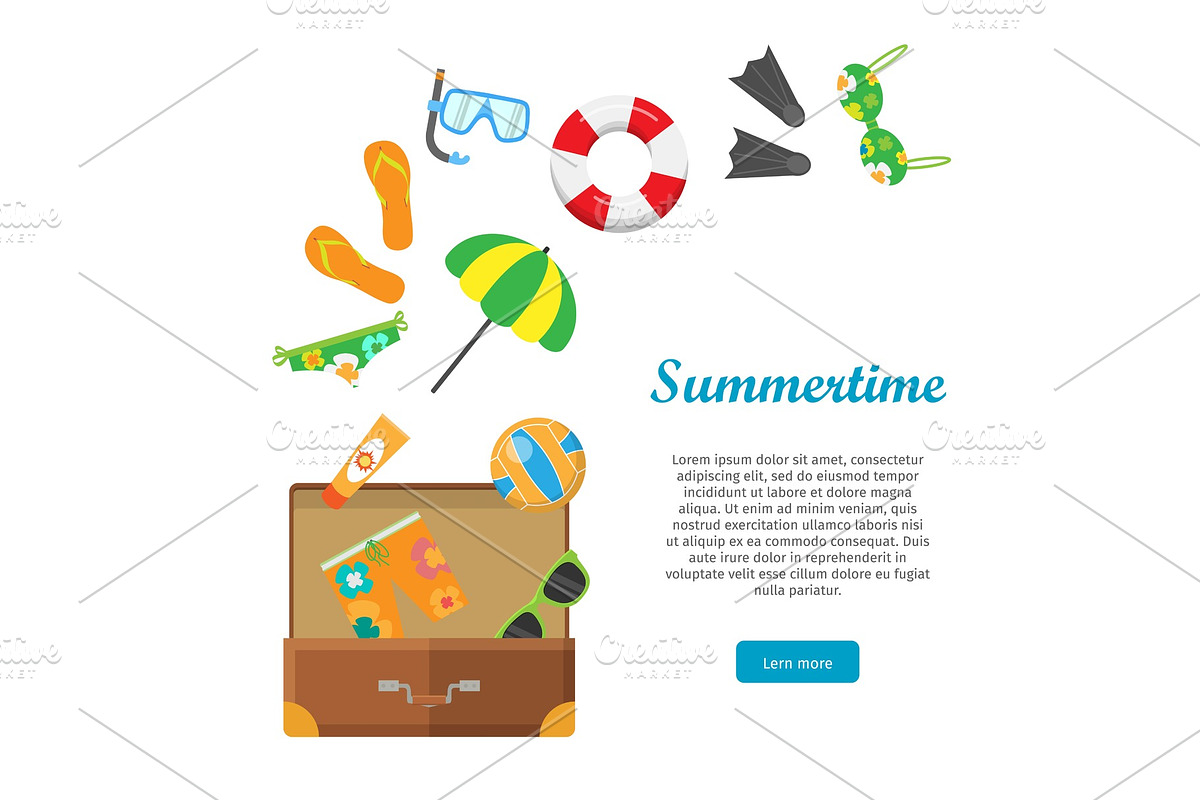 Summertime Conceptual Flat Style in Objects - product preview 8