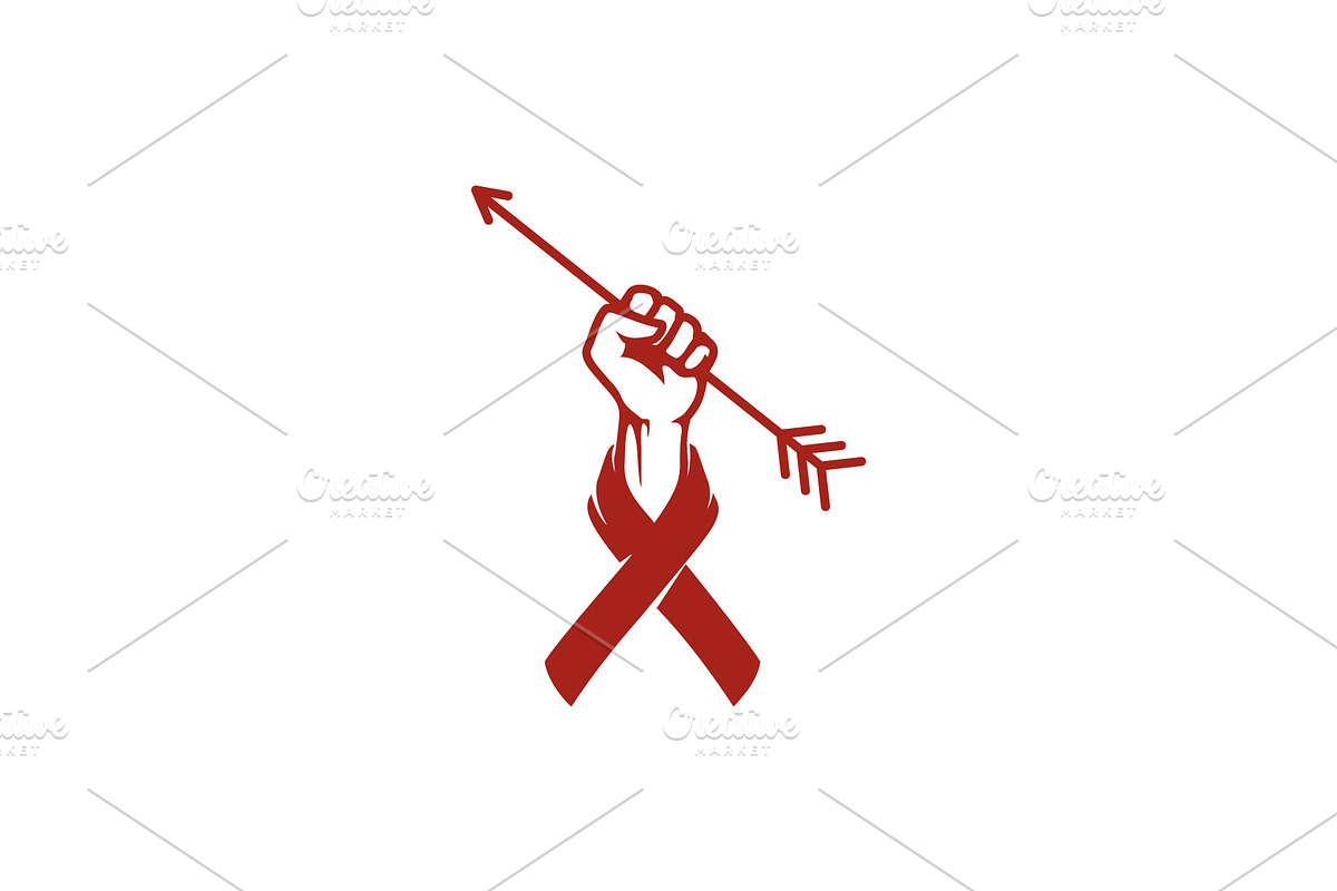 Fist Hand Arrow Ribbon Charity Logo Creative Logo Templates
