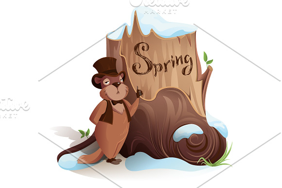 Groundhog Day set vector cartoon in Illustrations - product preview 3