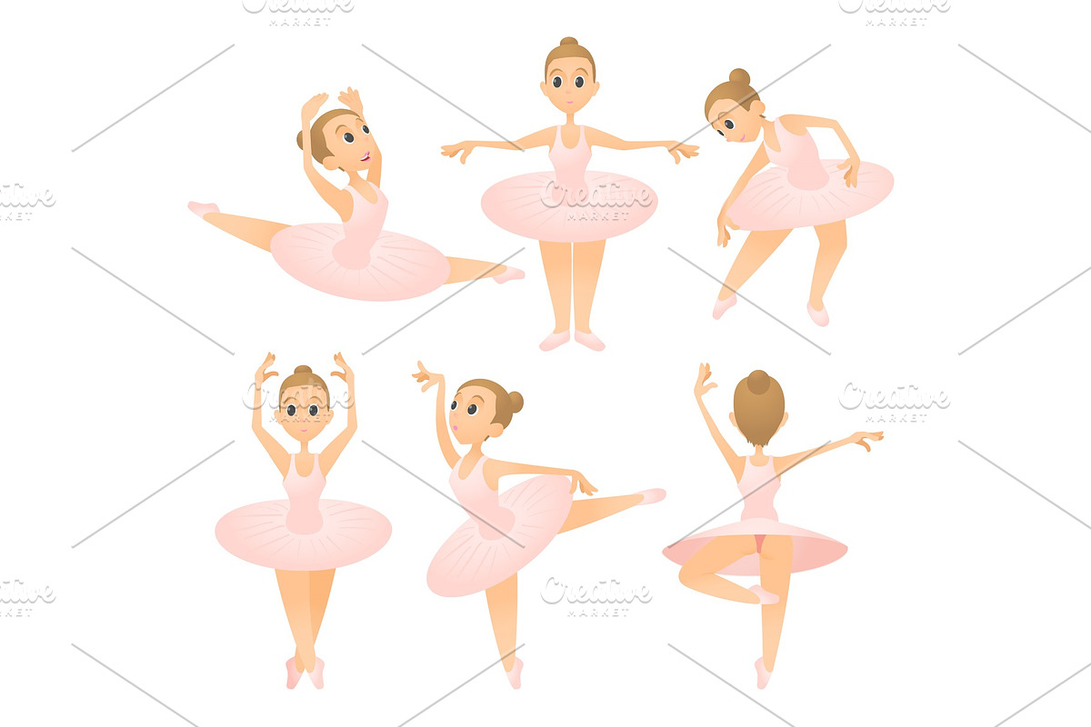 Ballerina girl concept set, cartoon in Illustrations - product preview 8