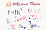 22 Valentine’s Day Clipart Elements
