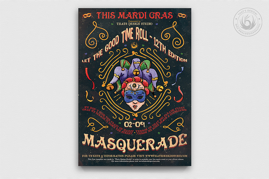 Mardi Gras Flyer Template V3 in Flyer Templates - product preview 8