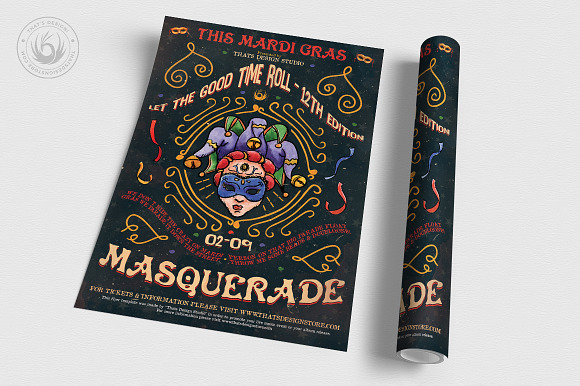 Mardi Gras Flyer Template V3 in Flyer Templates - product preview 2