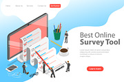 Landing page of online survey tool