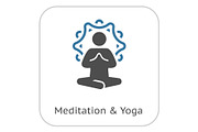 Yoga Meditation Icon. Flat Design
