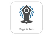 Yoga Meditation and Zen Icon. Flat
