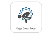 Yoga Crow Pose Icon. Flat Design