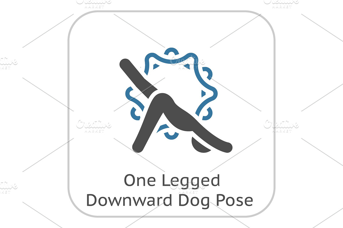 Yoga Downward Facing Dog Pose Icon in Illustrations - product preview 8