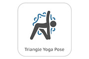 Yoga Triangle Pose Icon. Flat Design
