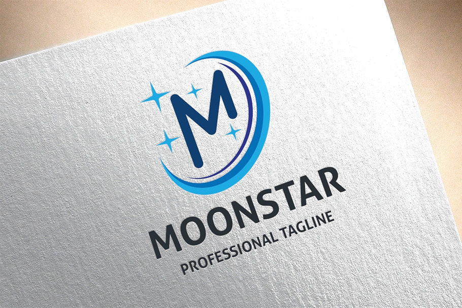 Letter M - Moon Star Logo